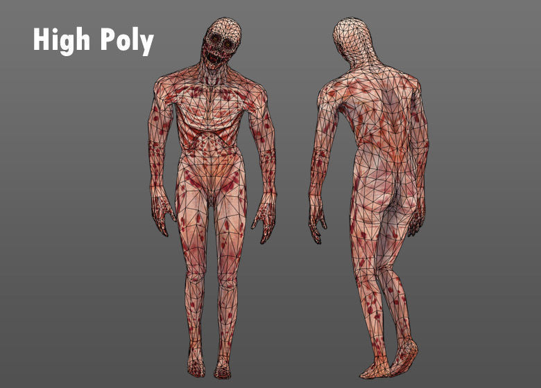 Melty Zombie Low-poly 3D model_6