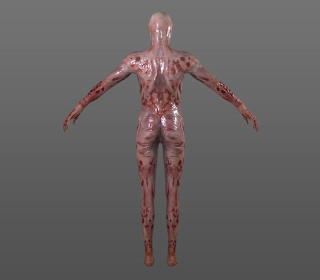 Melty Zombie Low-poly 3D model_2