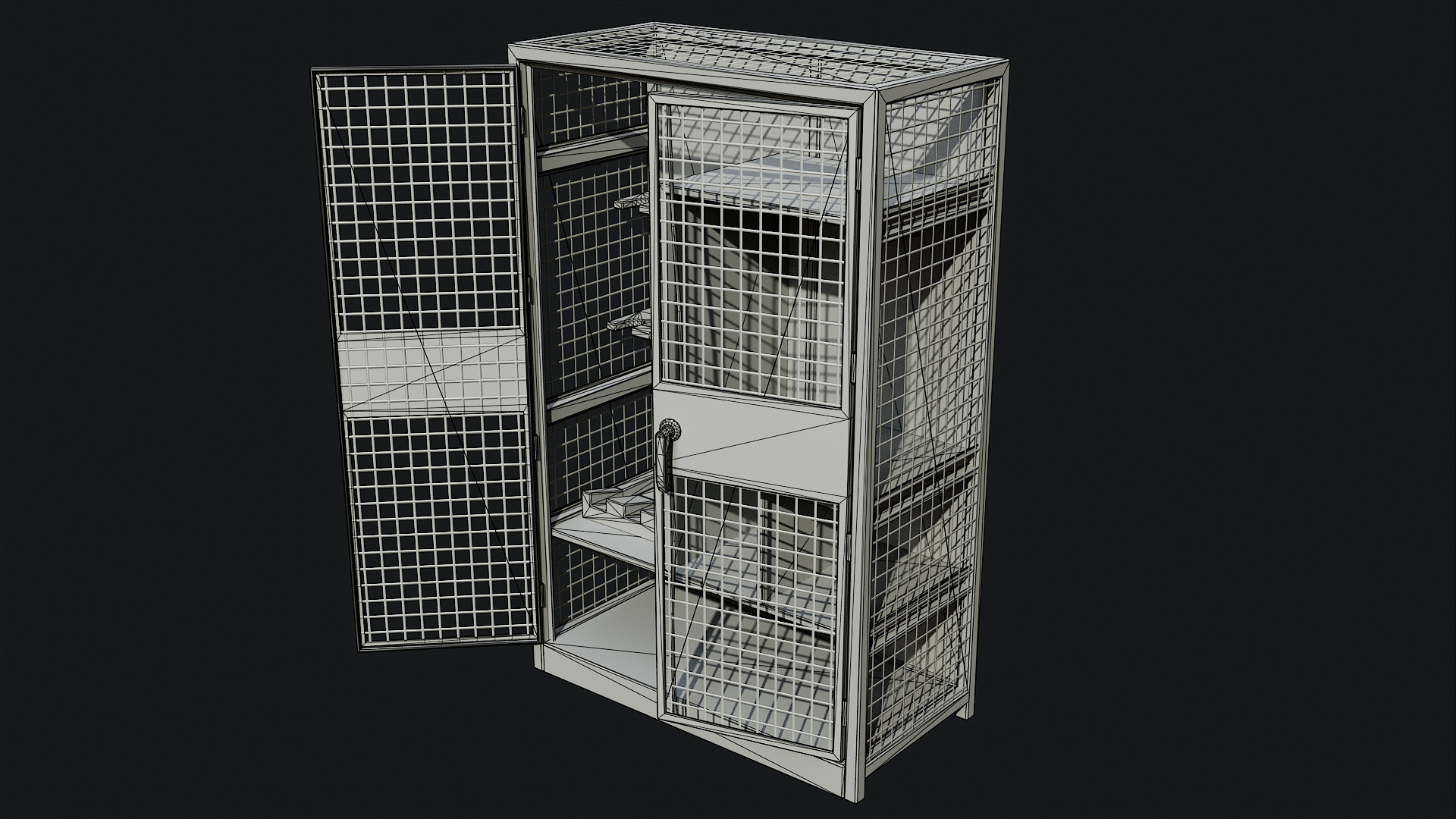 Medium Military Storage Locker - Game Ready PBR Low-poly 3D model_11