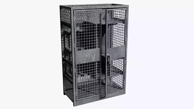 Medium Military Storage Locker - Game Ready PBR Low-poly 3D model