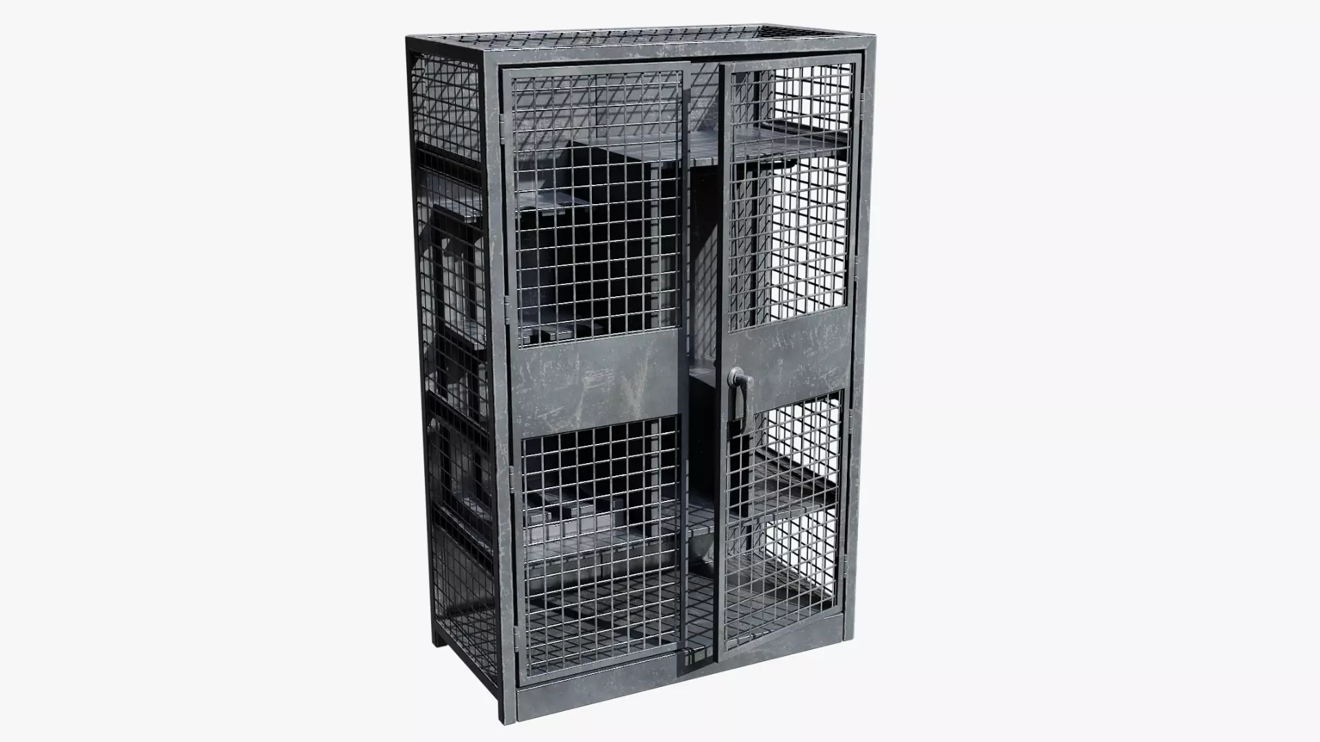 Medium Military Storage Locker - Game Ready PBR Low-poly 3D model_0