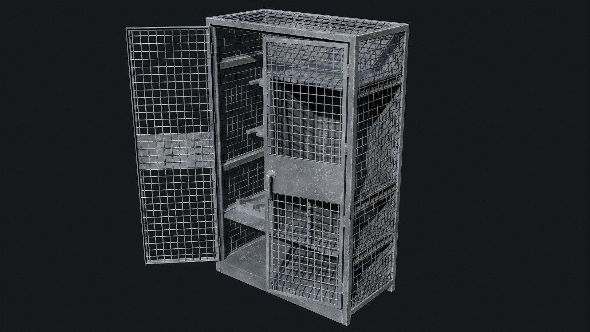 Medium Military Storage Locker - Game Ready PBR Low-poly 3D model_4