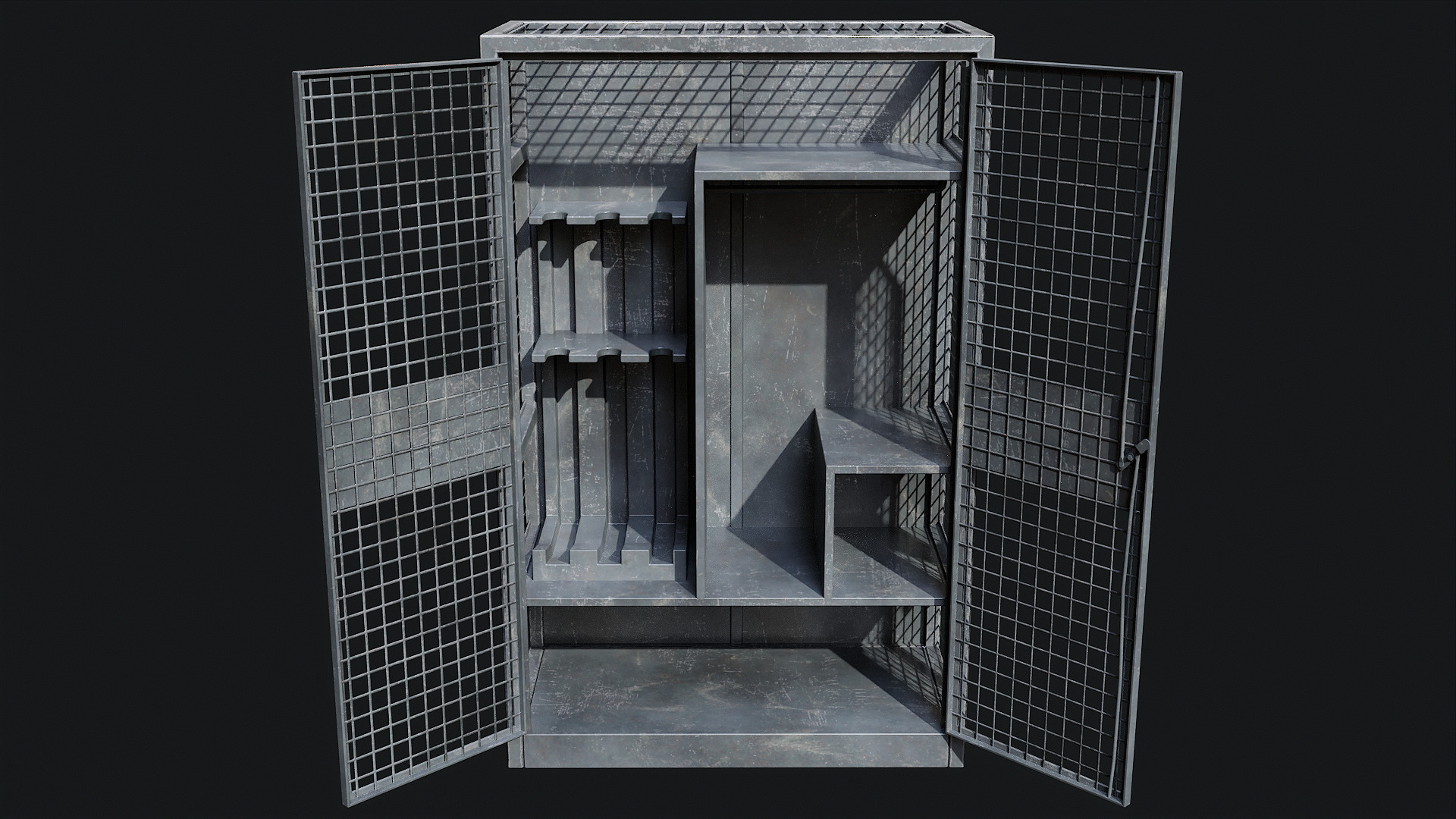 Medium Military Storage Locker - Game Ready PBR Low-poly 3D model_3