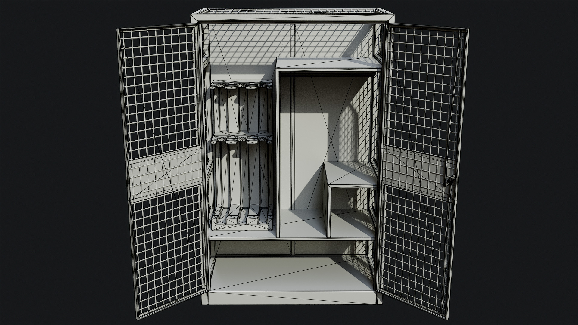 Medium Military Storage Locker - Game Ready PBR Low-poly 3D model_9