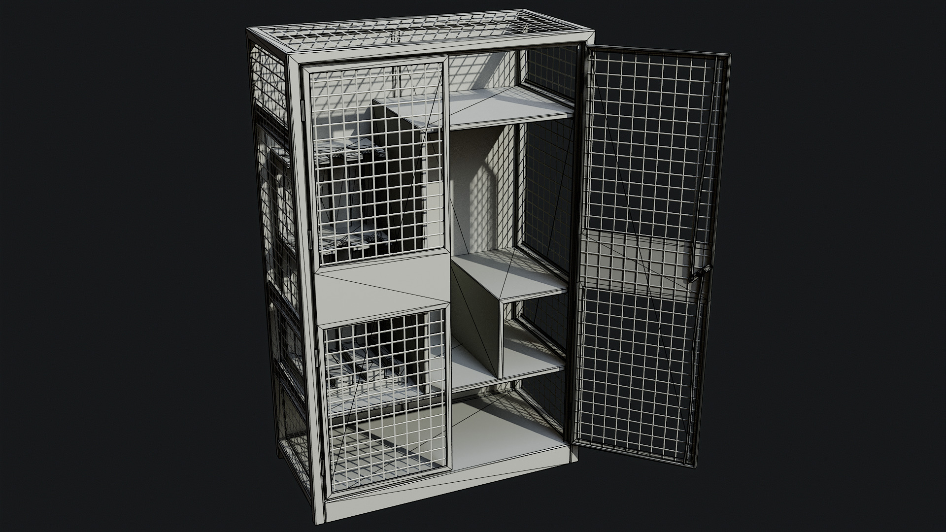 Medium Military Storage Locker - Game Ready PBR Low-poly 3D model_7