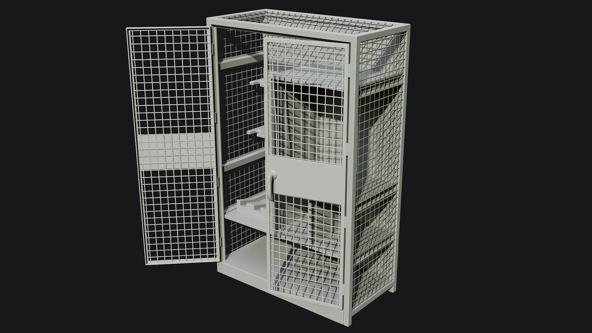 Medium Military Storage Locker - Game Ready PBR Low-poly 3D model_10
