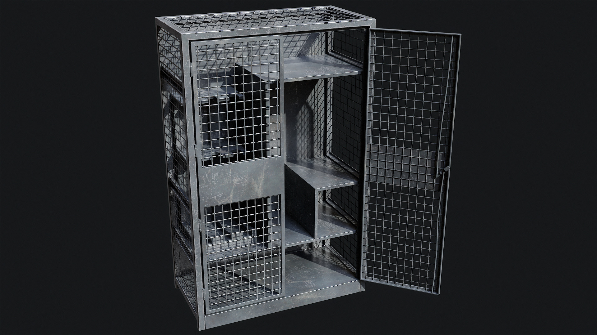 Medium Military Storage Locker - Game Ready PBR Low-poly 3D model_2