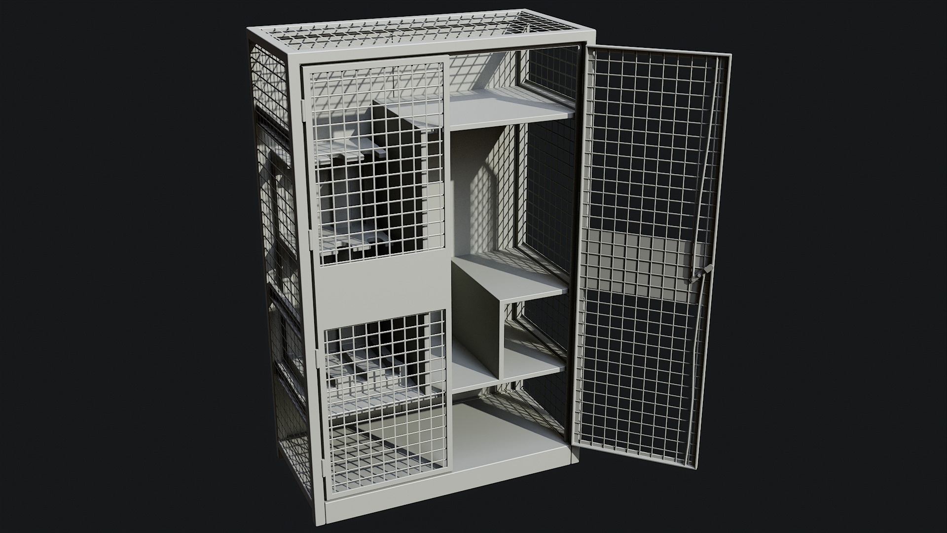 Medium Military Storage Locker - Game Ready PBR Low-poly 3D model_6