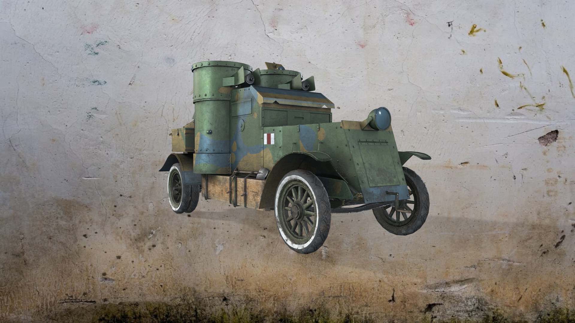WWI armored car - Austin - 3rd Series 1918 Low-poly 3D model_2