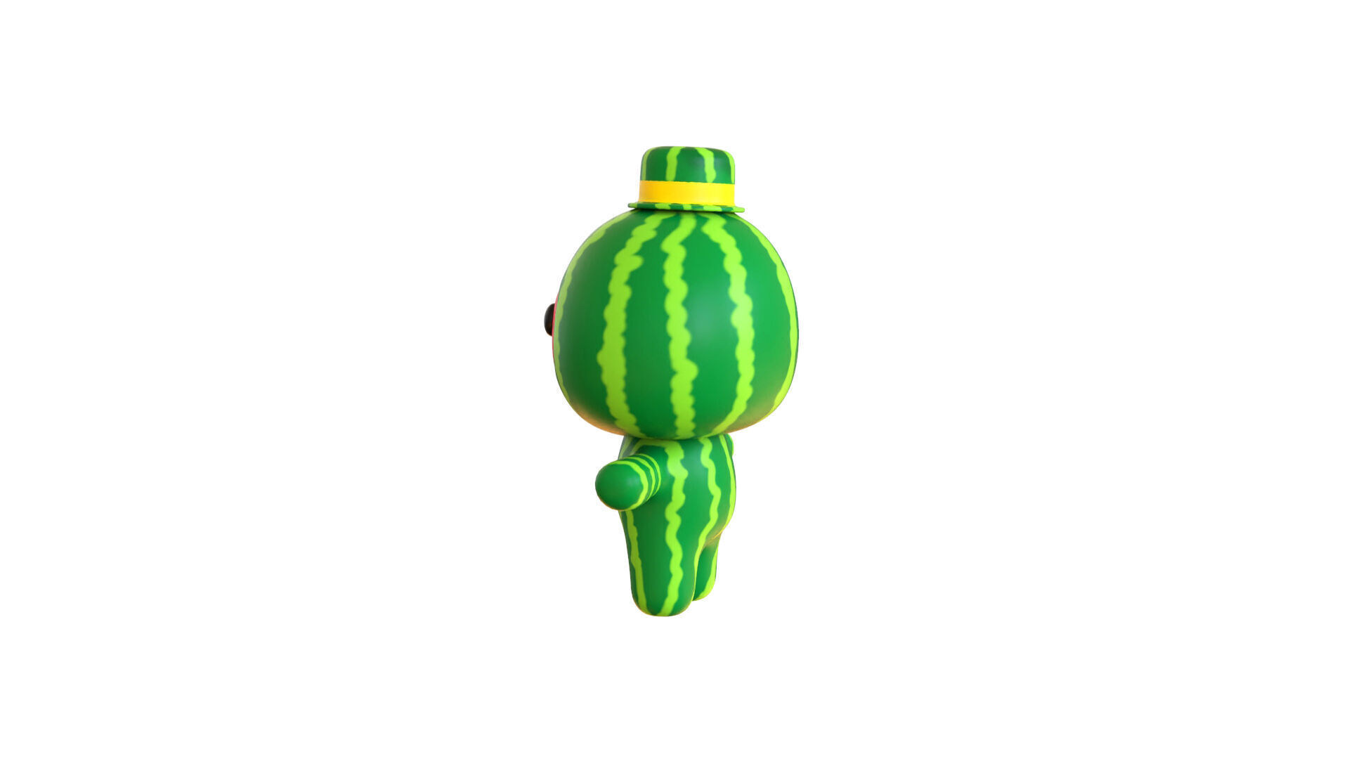 Low-Poly Character0014 Watermelon Mascot Animated Low-poly 3D model_11