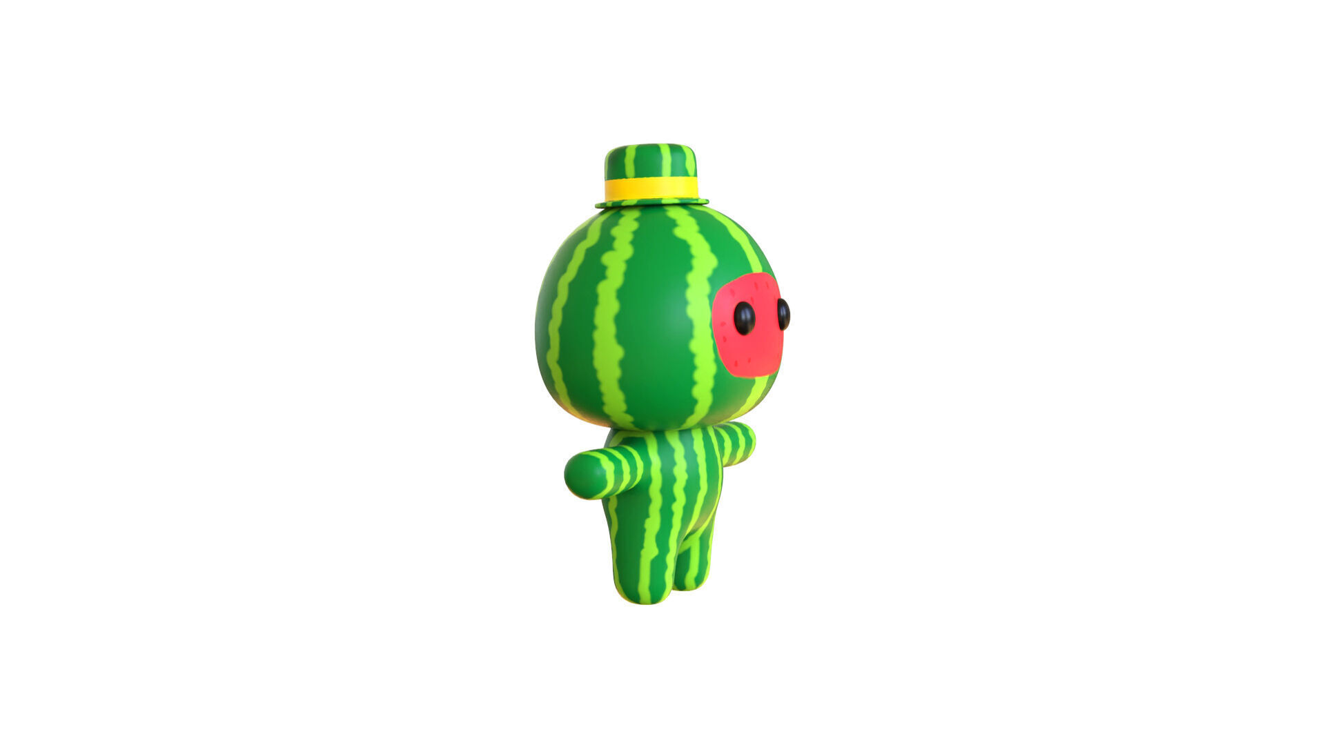 Low-Poly Character0014 Watermelon Mascot Animated Low-poly 3D model_19