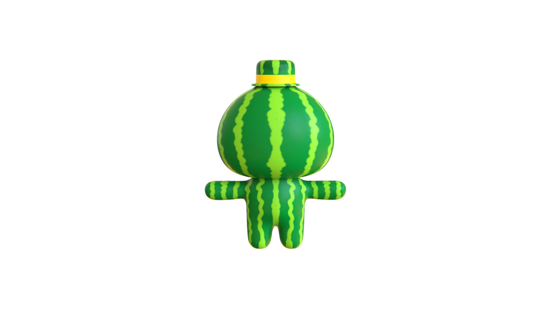 Low-Poly Character0014 Watermelon Mascot Animated Low-poly 3D model_14