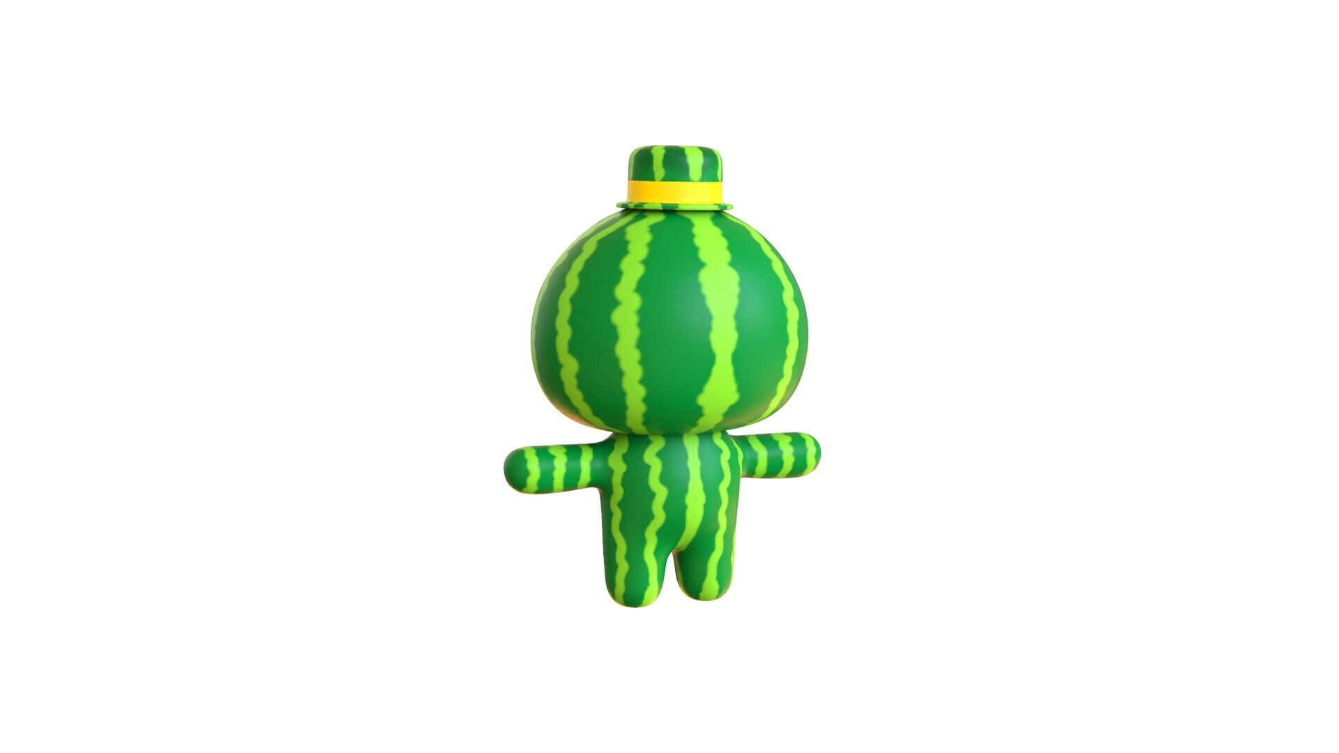 Low-Poly Character0014 Watermelon Mascot Animated Low-poly 3D model_13