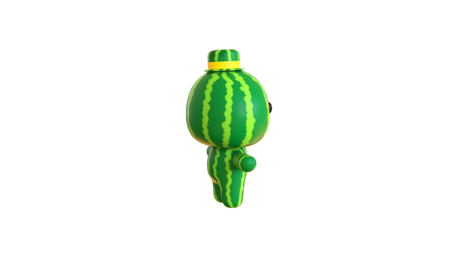 Low-Poly Character0014 Watermelon Mascot Animated Low-poly 3D model_17