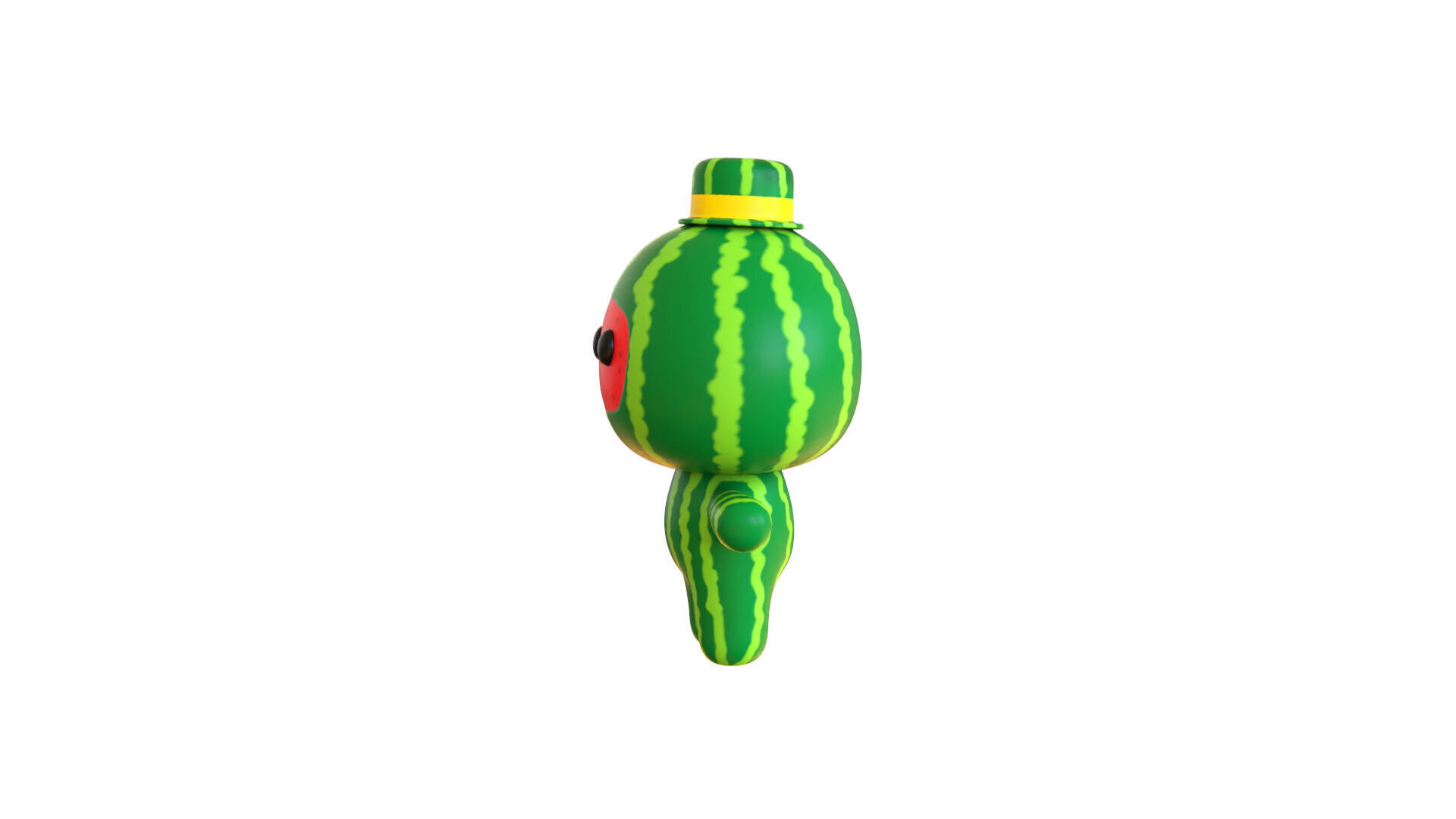 Low-Poly Character0014 Watermelon Mascot Animated Low-poly 3D model_8
