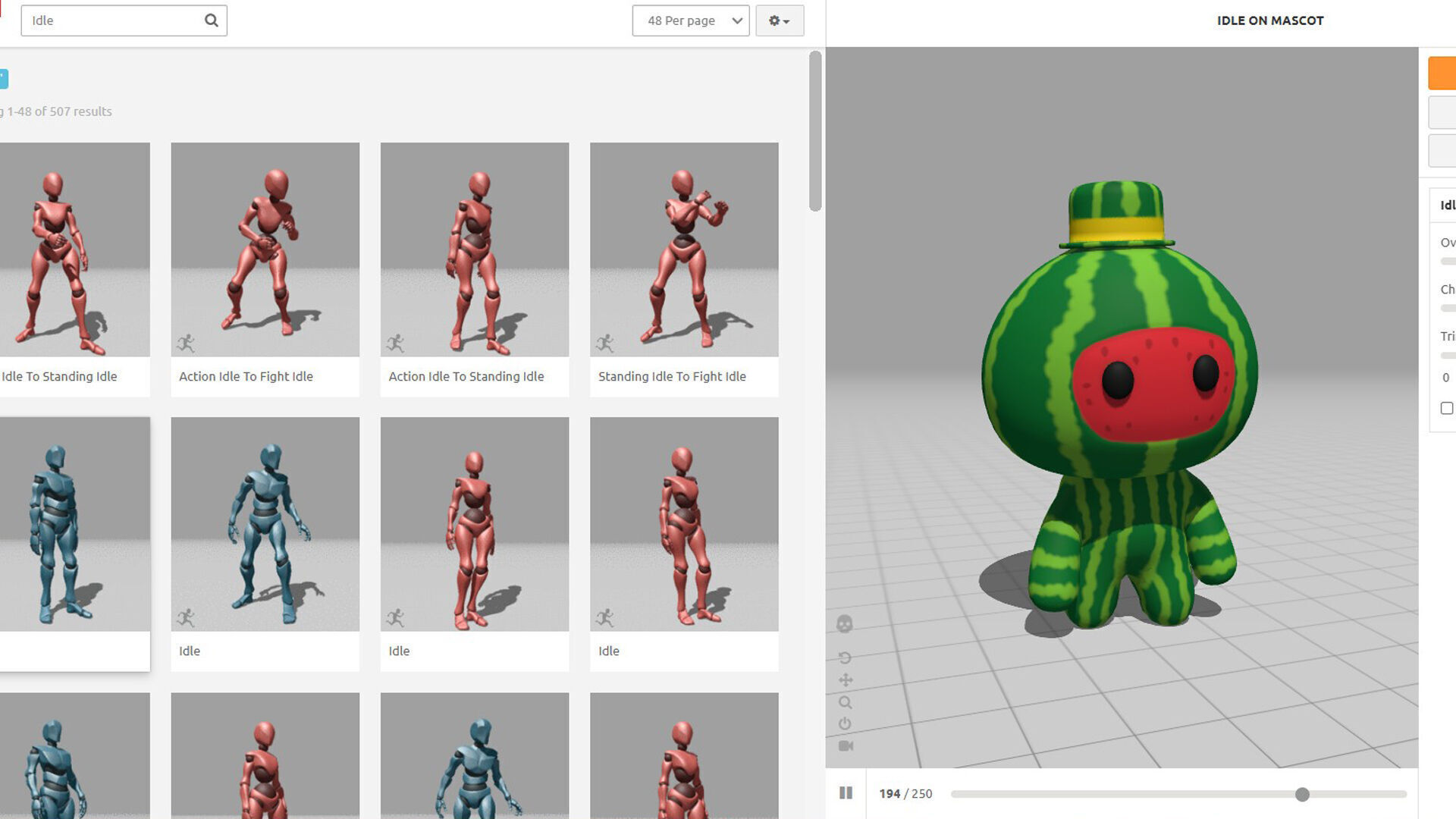 Low-Poly Character0014 Watermelon Mascot Animated Low-poly 3D model_3