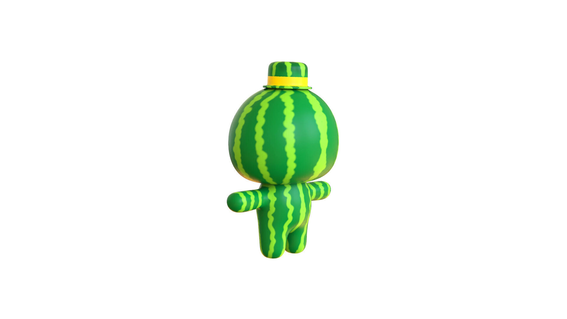 Low-Poly Character0014 Watermelon Mascot Animated Low-poly 3D model_12