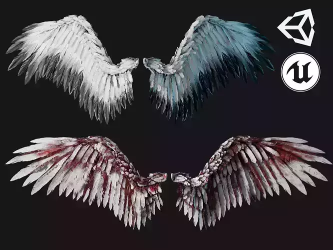 Animated Lowpoly Wings Low-poly 3D model
