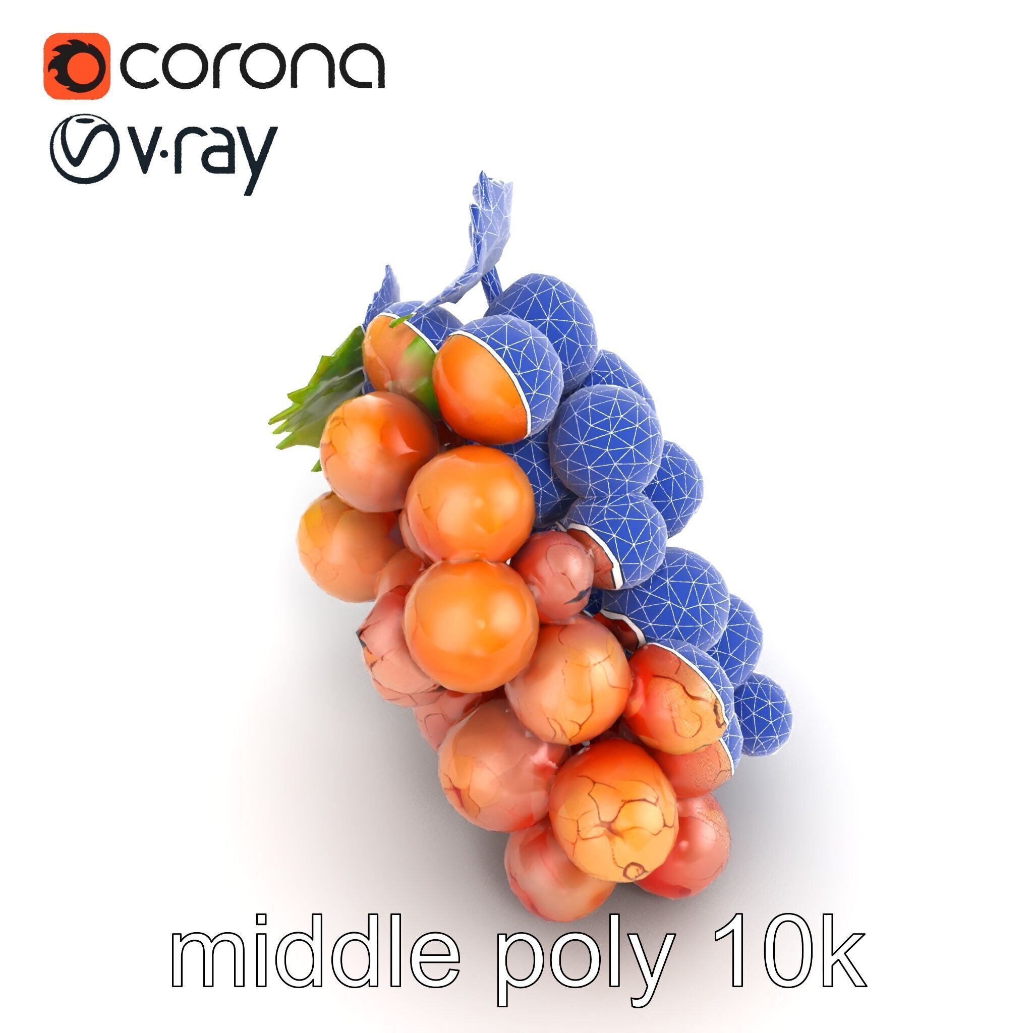 Cracked Grape Bunch Natural Details model pack Low-poly 3D model_14