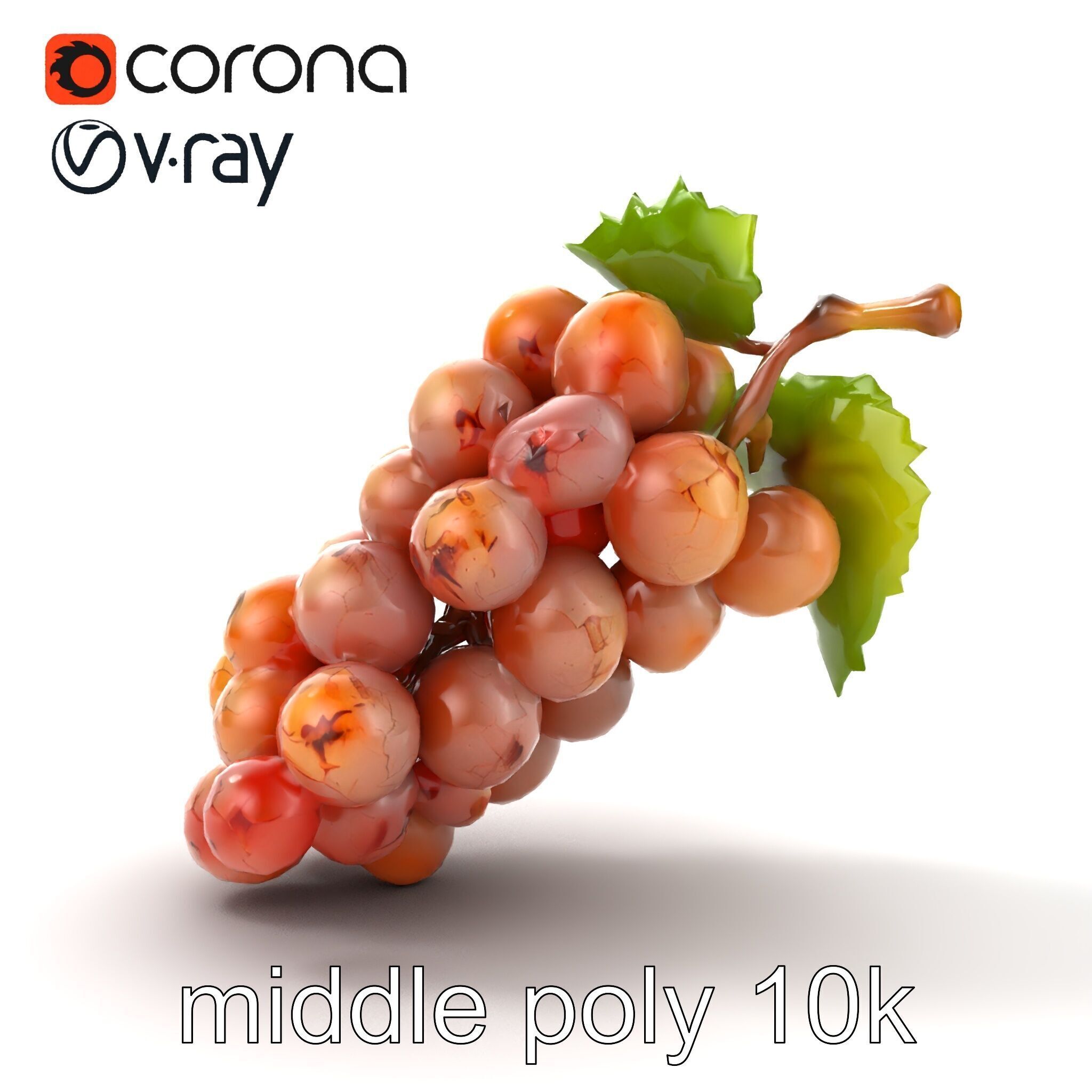 Cracked Grape Bunch Natural Details model pack Low-poly 3D model_25