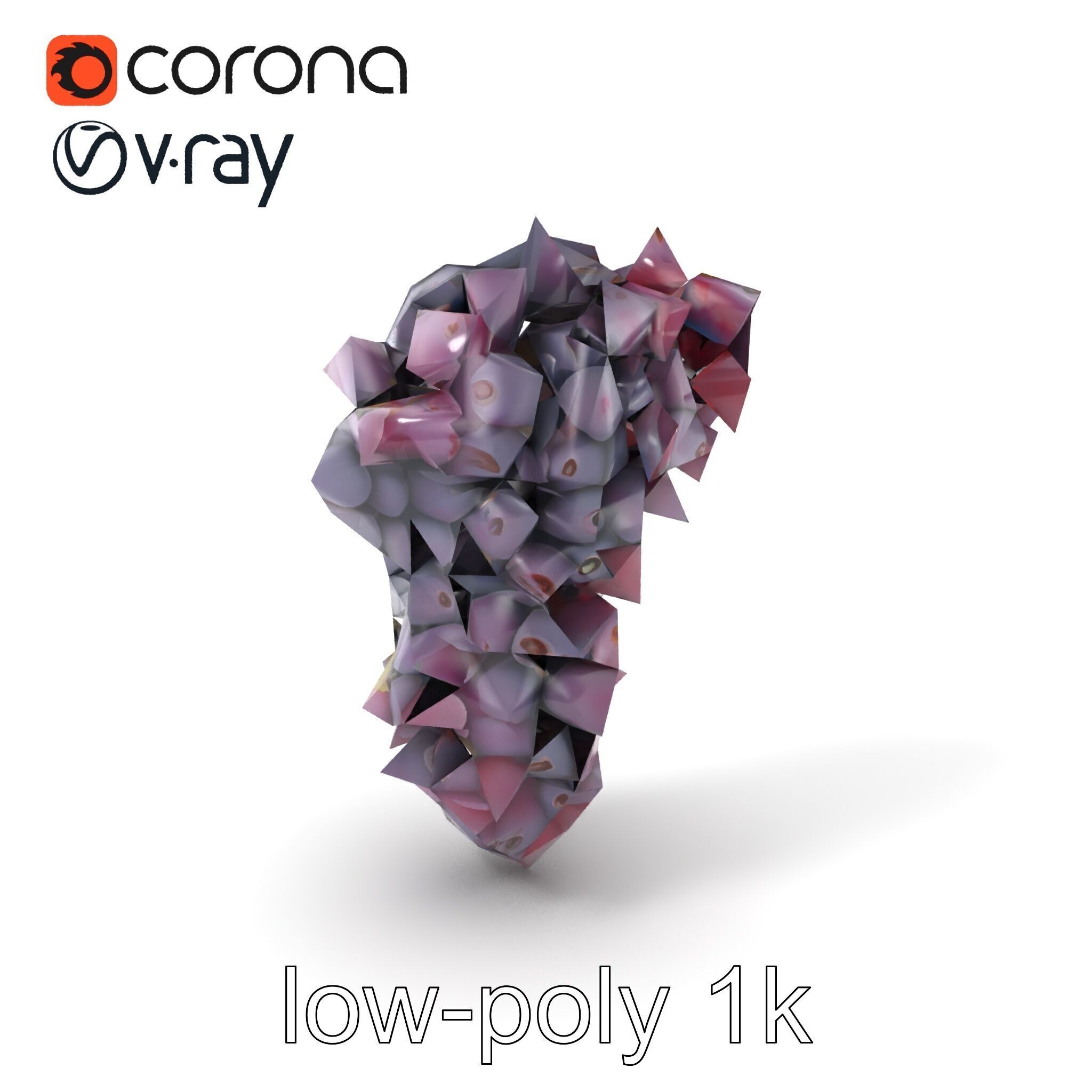 Giant Grape Bunch Model Pack Low-poly 3D model_5