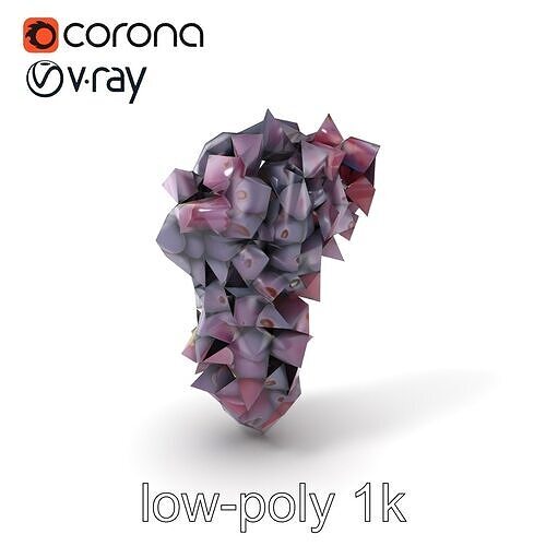 Giant Grape Bunch Model Pack Low-poly 3D model 5