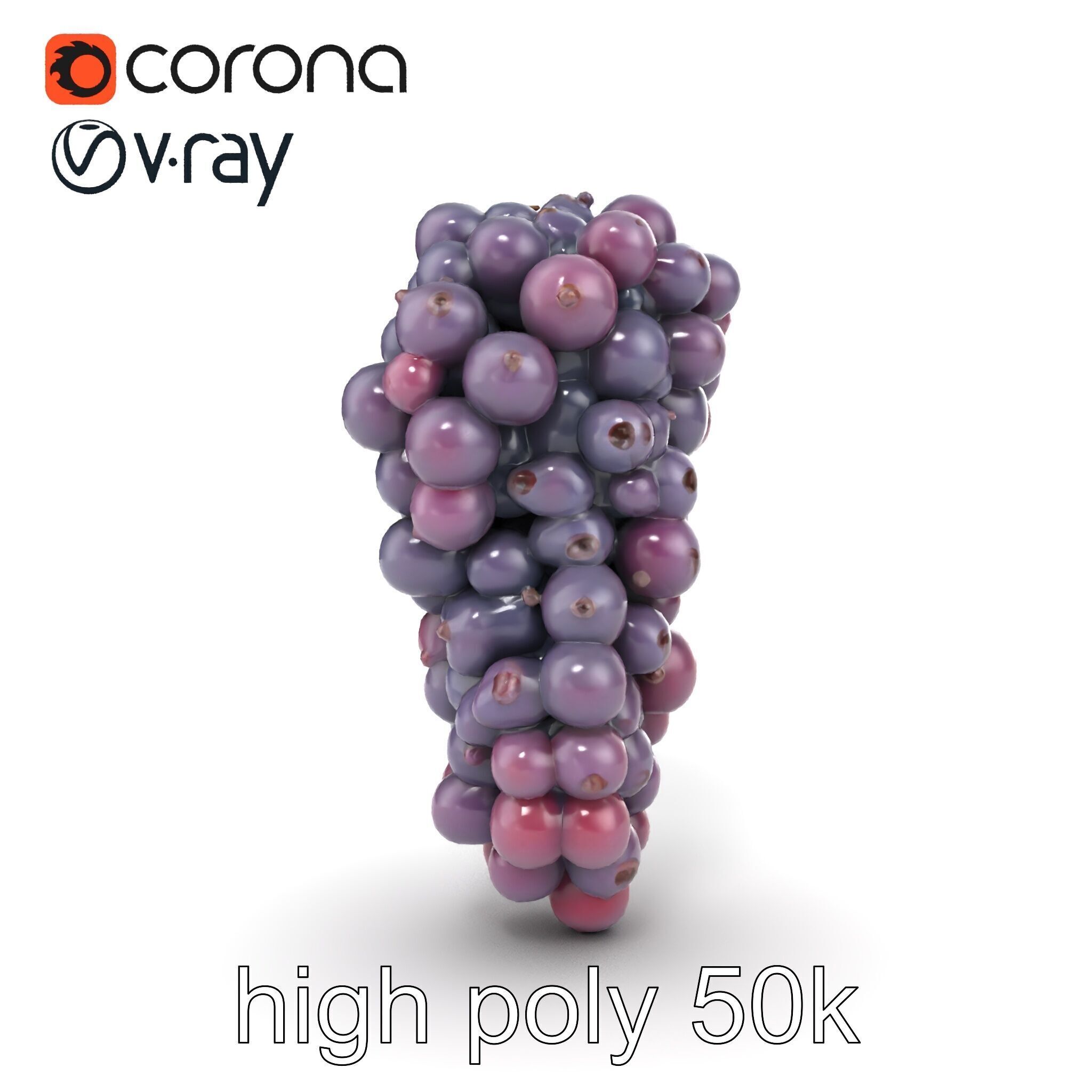Giant Grape Bunch Model Pack Low-poly 3D model_24