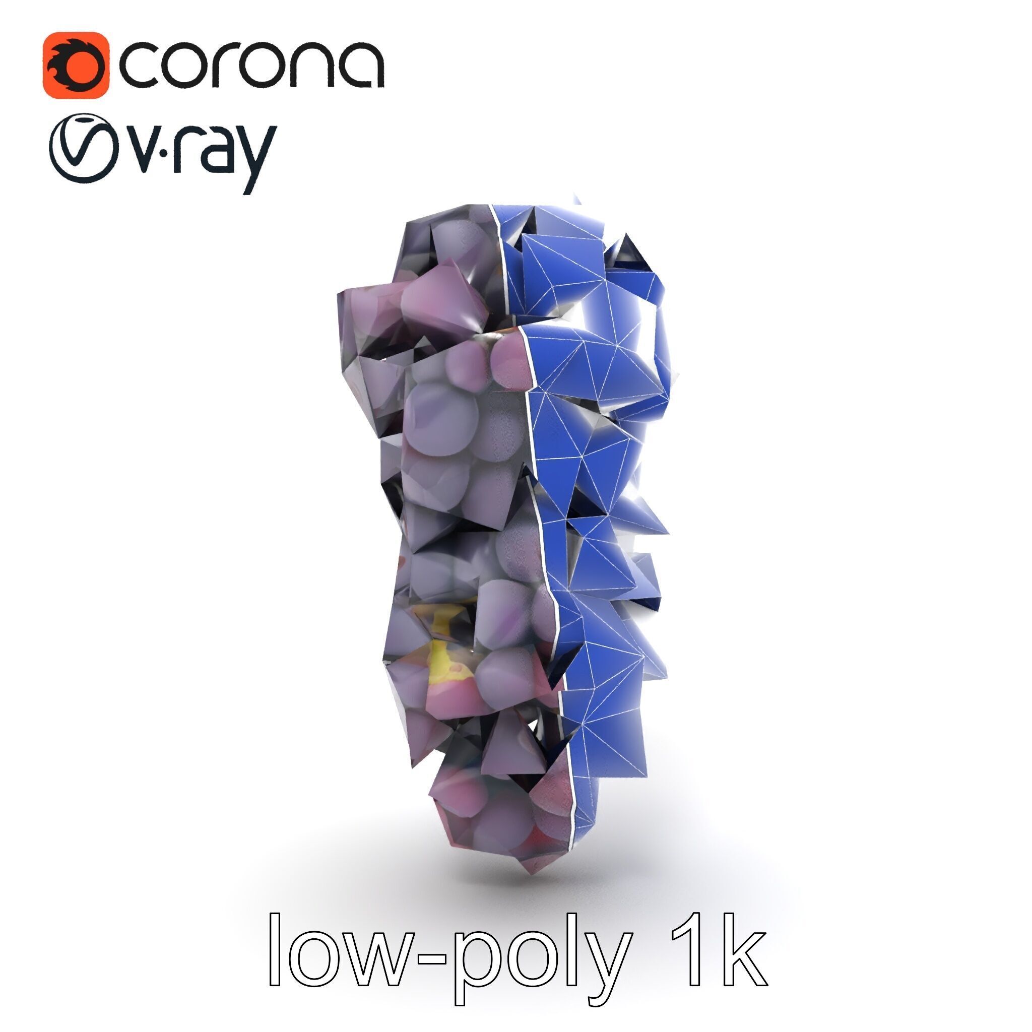 Giant Grape Bunch Model Pack Low-poly 3D model_15