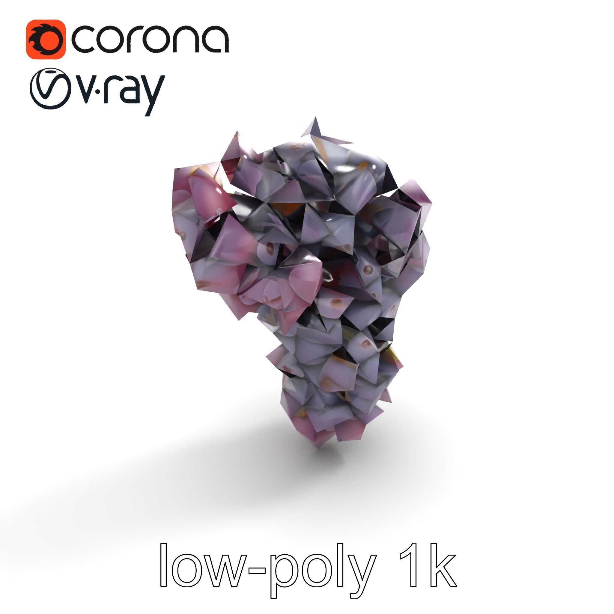 Giant Grape Bunch Model Pack Low-poly 3D model_9