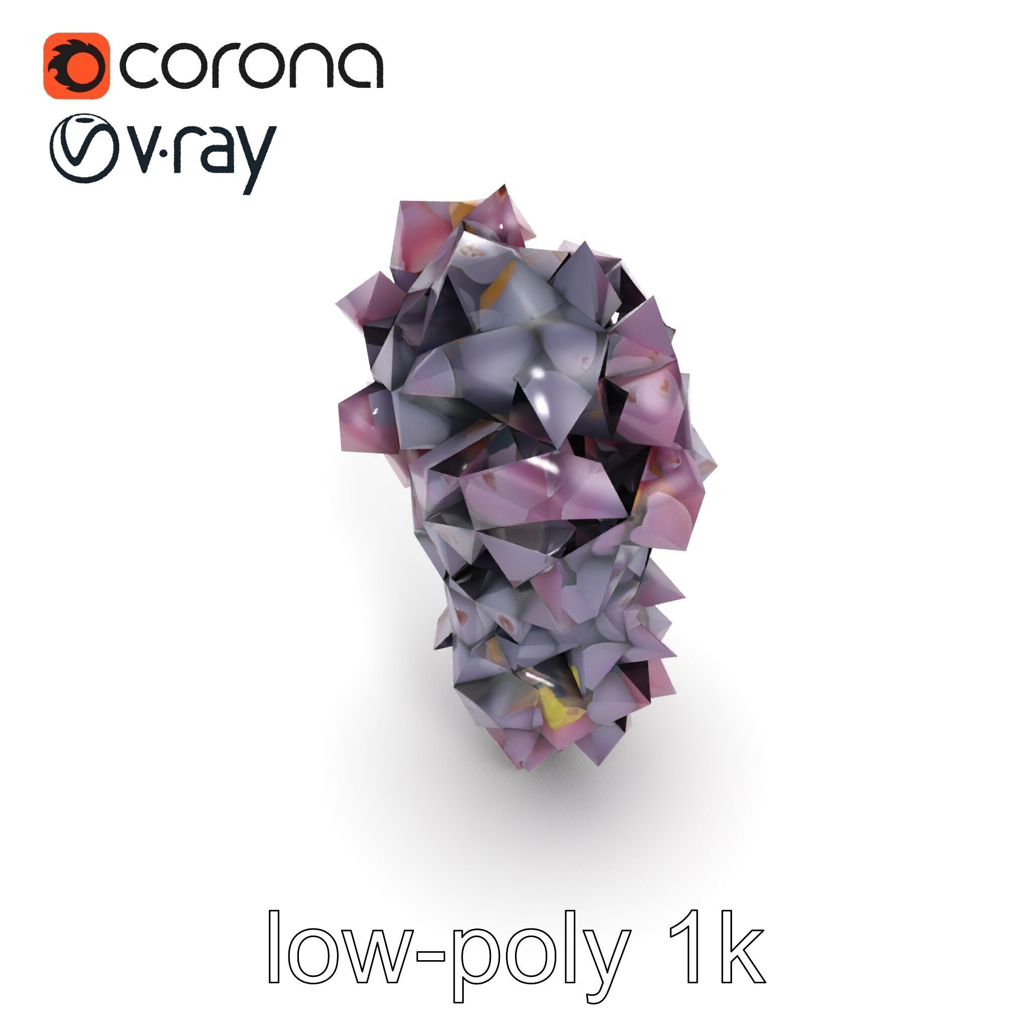 Giant Grape Bunch Model Pack Low-poly 3D model_28