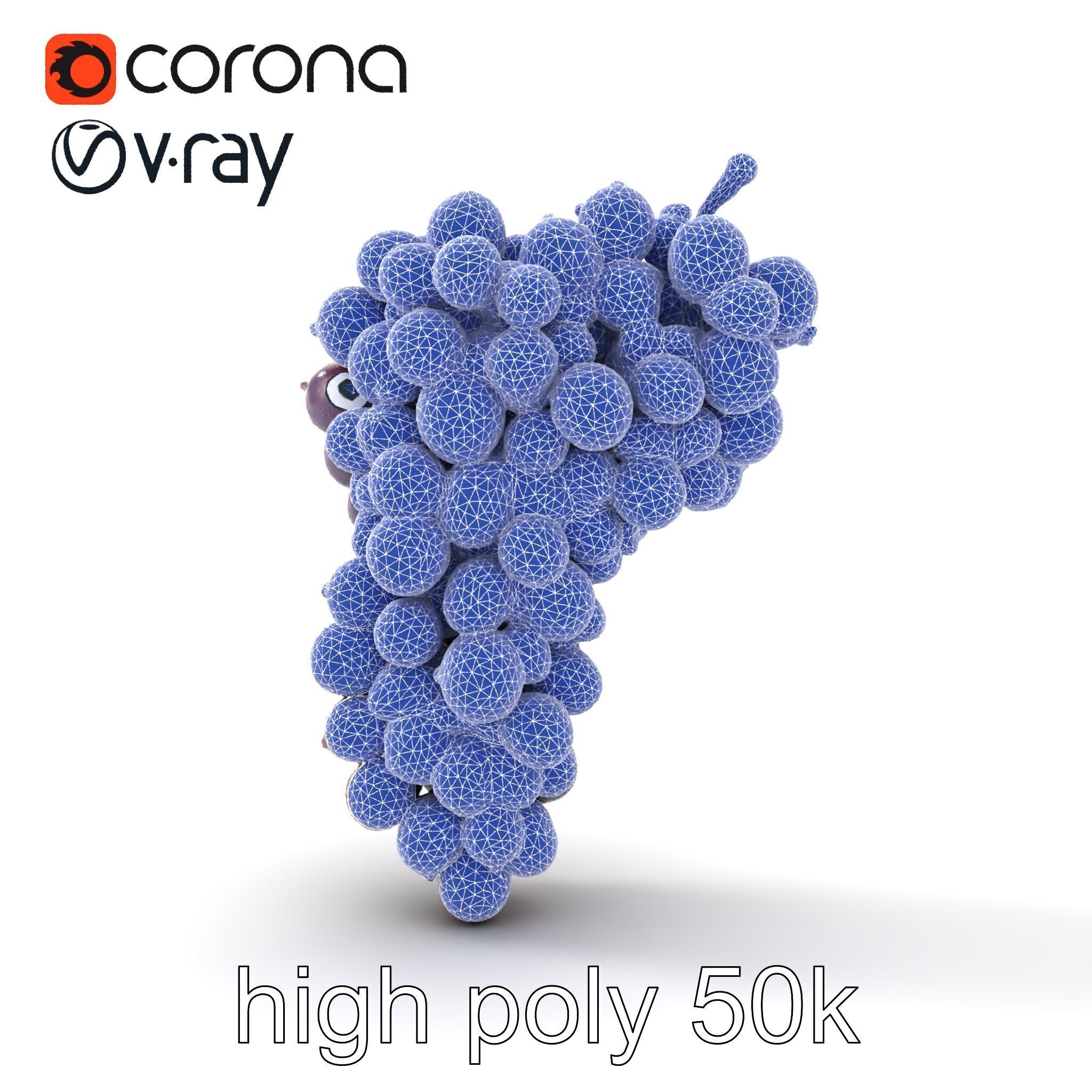 Giant Grape Bunch Model Pack Low-poly 3D model_31