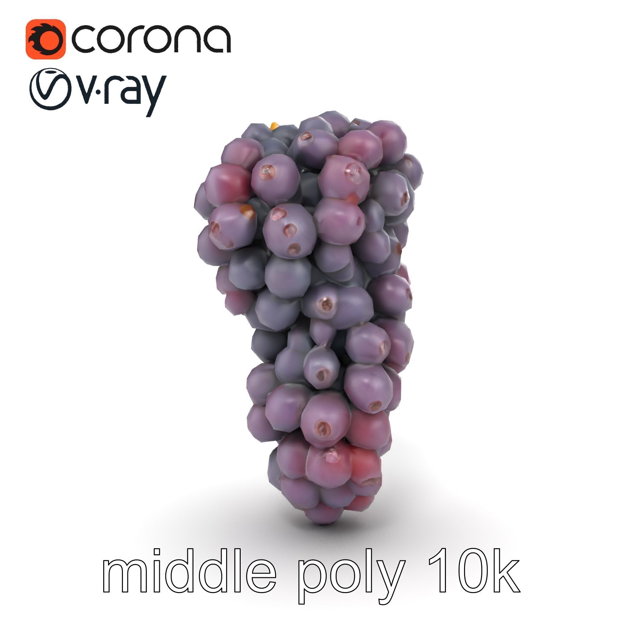 Giant Grape Bunch Model Pack Low-poly 3D model_23
