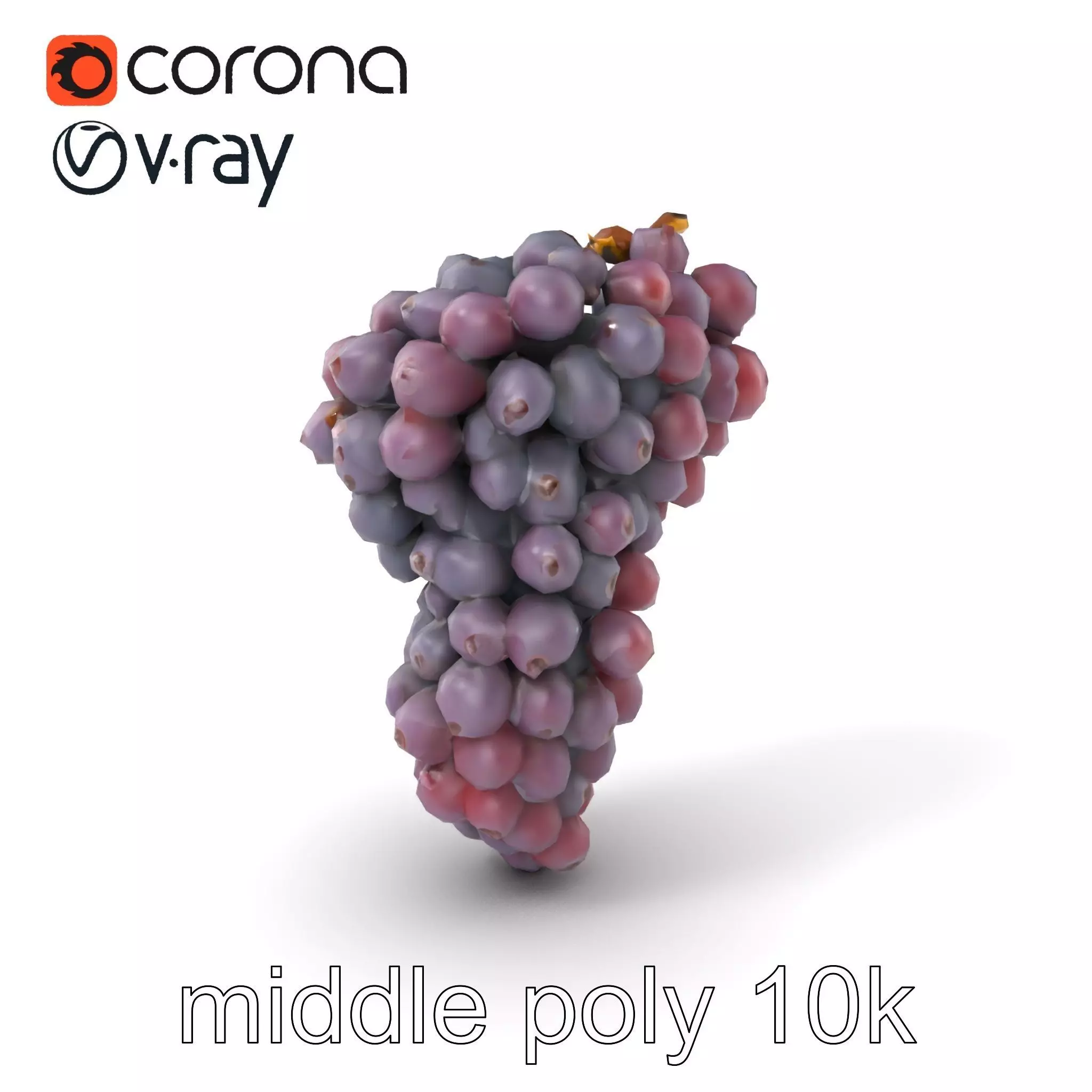 Giant Grape Bunch Model Pack Low-poly 3D model_0