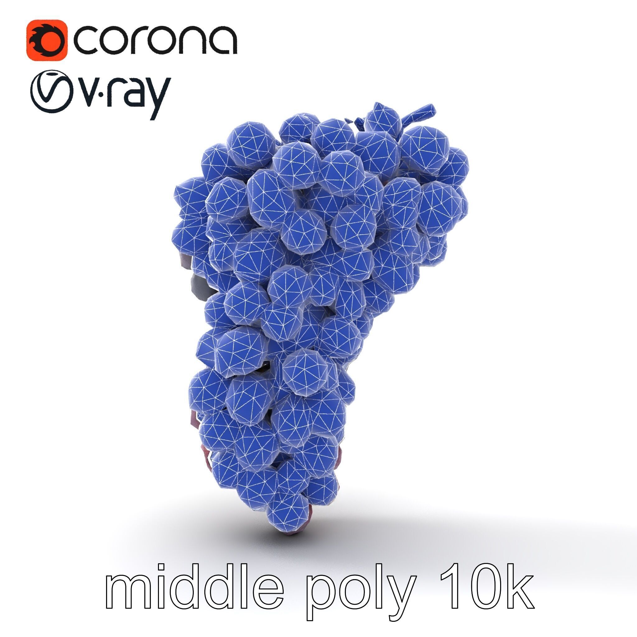 Giant Grape Bunch Model Pack Low-poly 3D model_27
