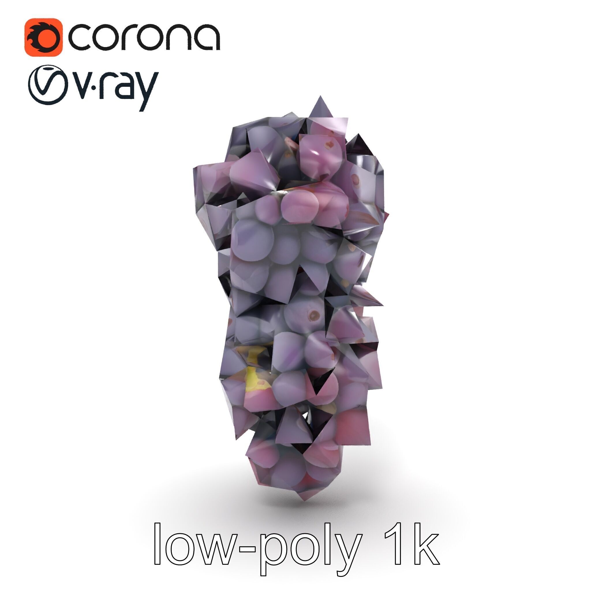 Giant Grape Bunch Model Pack Low-poly 3D model_13