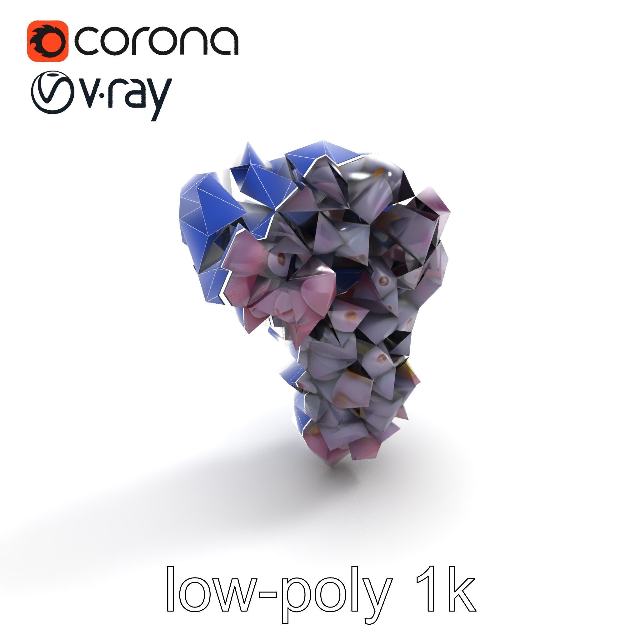 Giant Grape Bunch Model Pack Low-poly 3D model_14