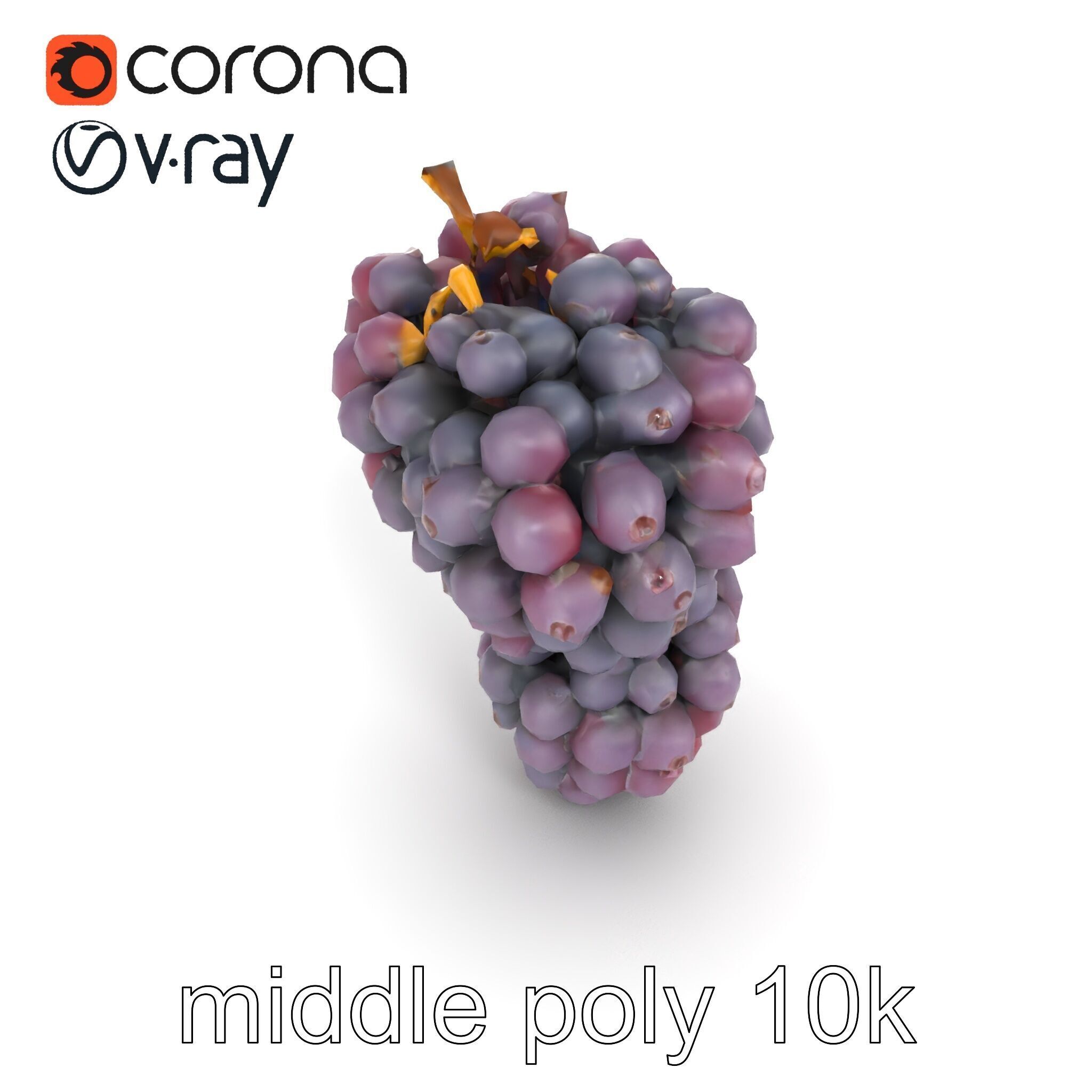 Giant Grape Bunch Model Pack Low-poly 3D model_26