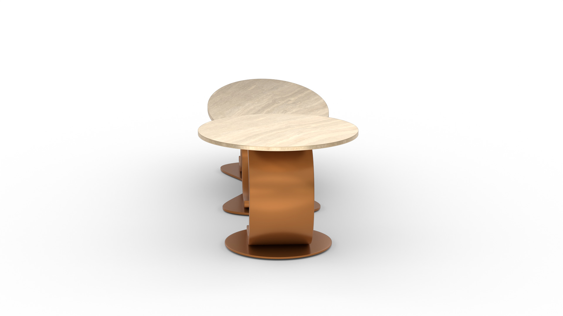 Modern Coffee Table Set Low-poly 3D model_5