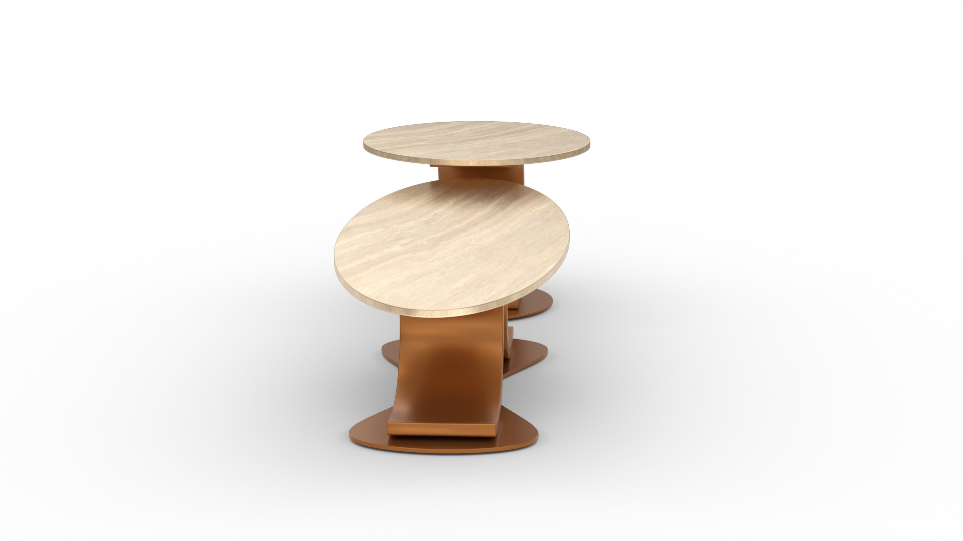 Modern Coffee Table Set Low-poly 3D model_8