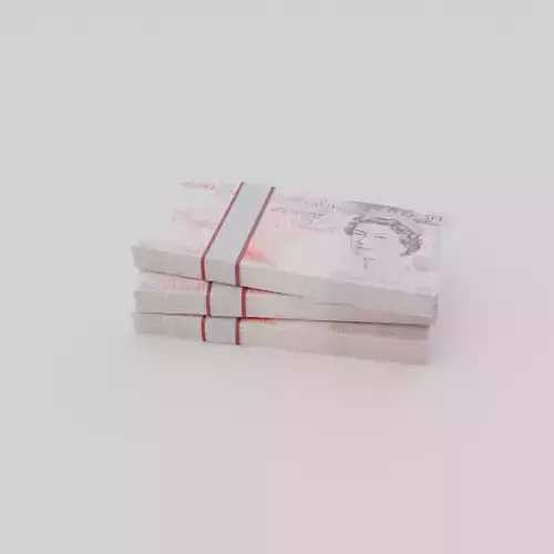 50 Pound sterling GBP Currency Low-poly 3D model