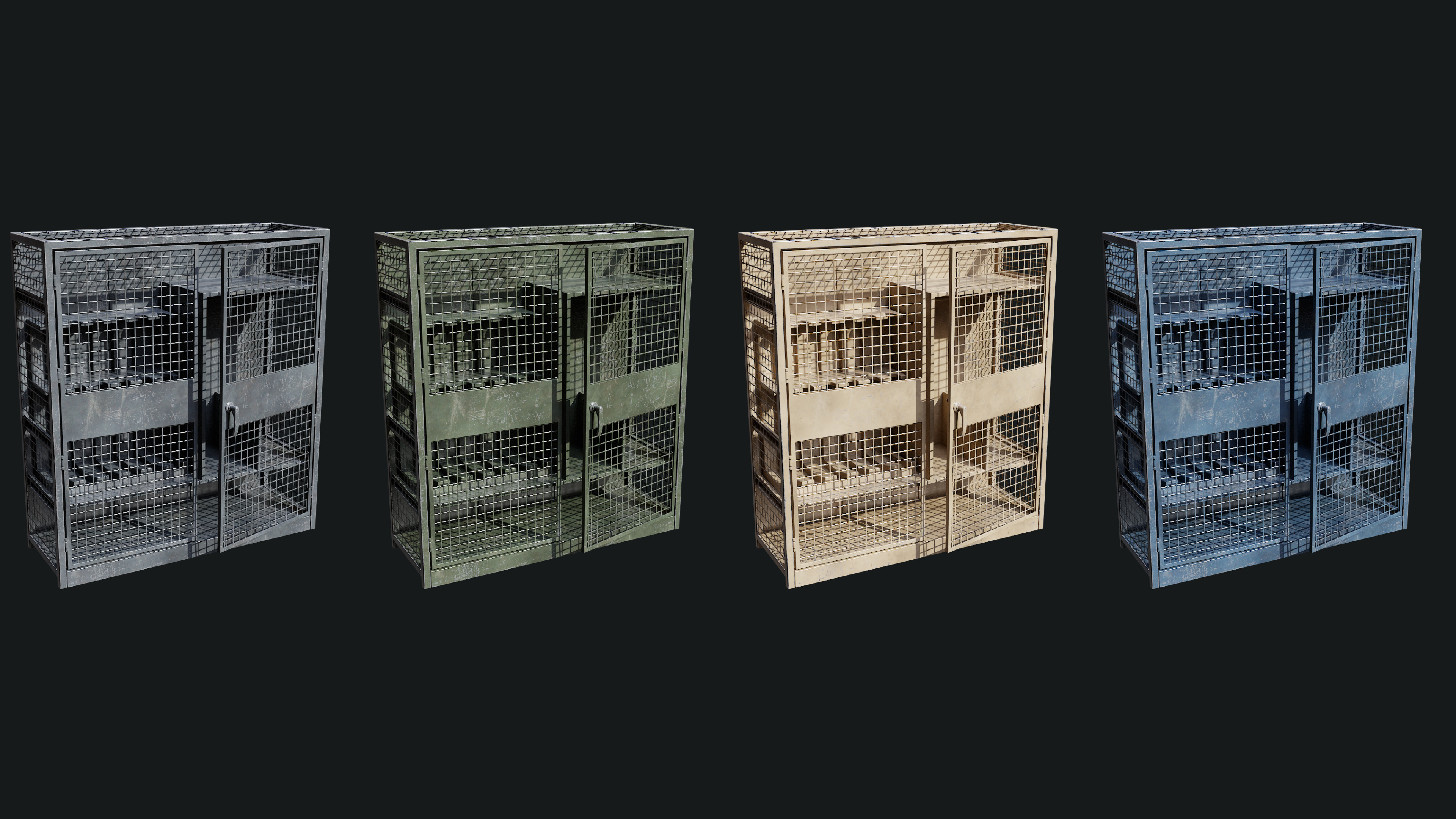 Large Military Storage Locker - Game Ready PBR Low-poly 3D model_5