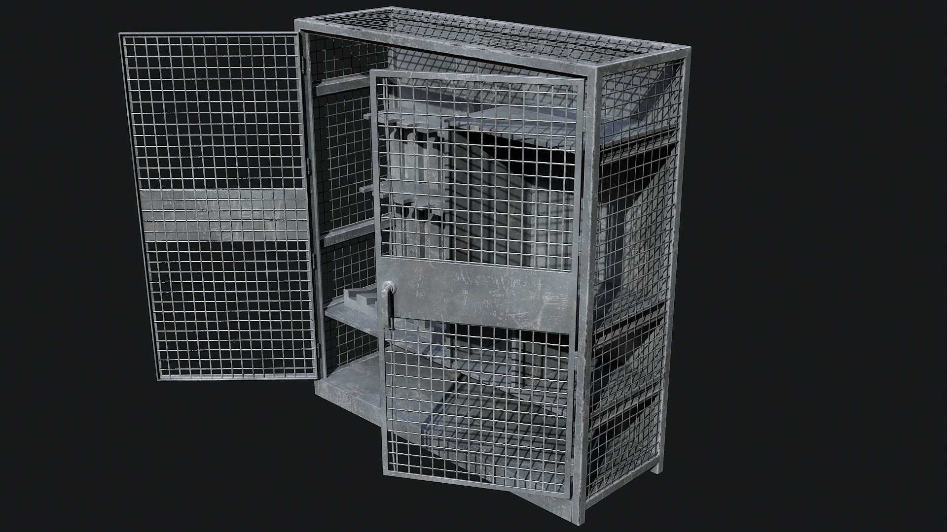 Large Military Storage Locker - Game Ready PBR Low-poly 3D model_4