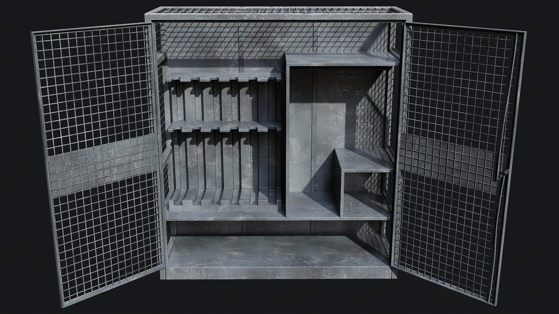 Large Military Storage Locker - Game Ready PBR Low-poly 3D model_3