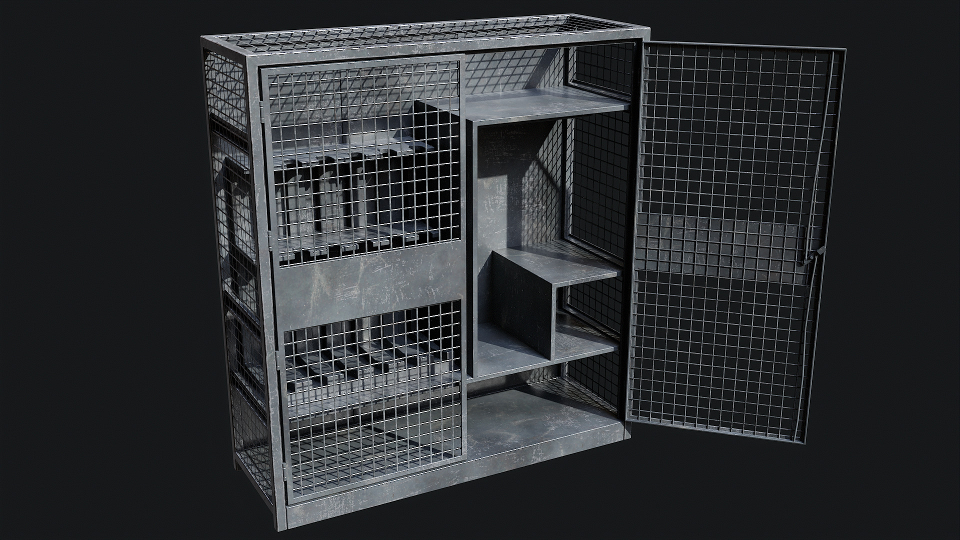 Large Military Storage Locker - Game Ready PBR Low-poly 3D model_2