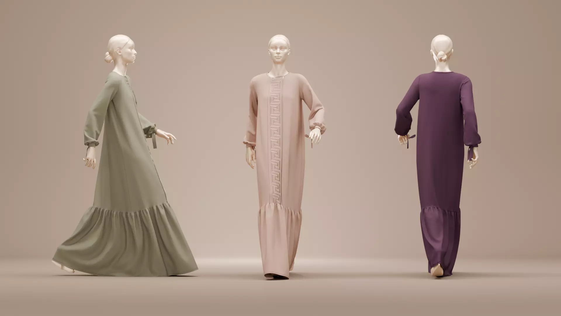 Abaya V11 Walk Cycle Animation 3D model
