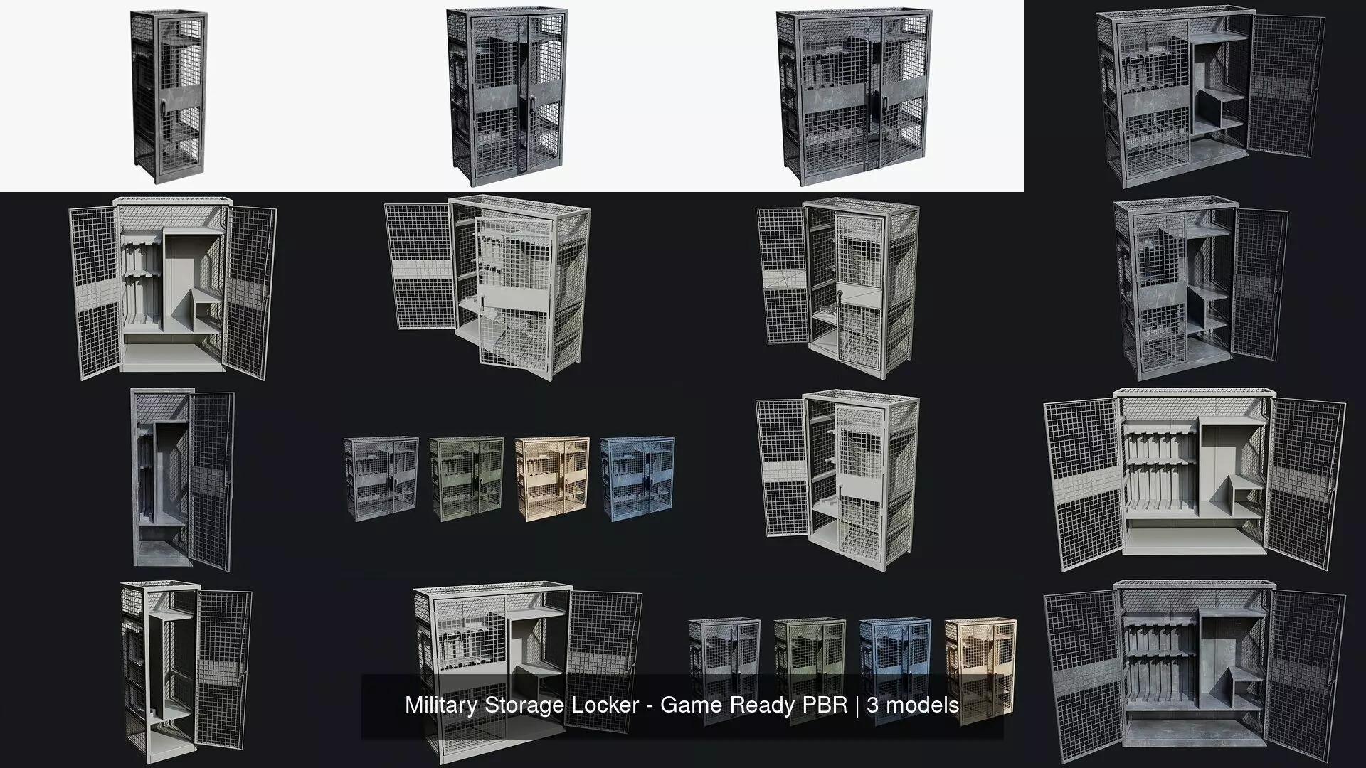 Military Storage Locker - Game Ready PBR 3D Model Collection_4