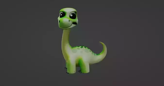 Cute Cartoon Dinosaur 3D Model   3D model