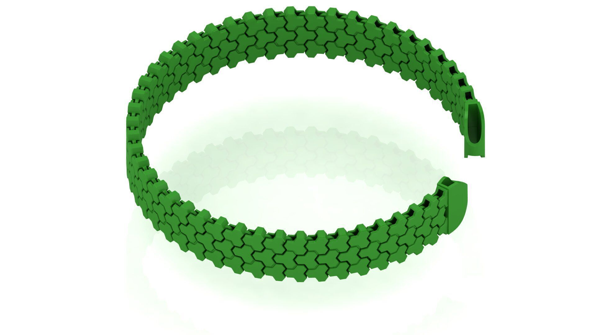 14 mm 3 Row Armor Spiral Full Bracelet ready to print  3D print model_1