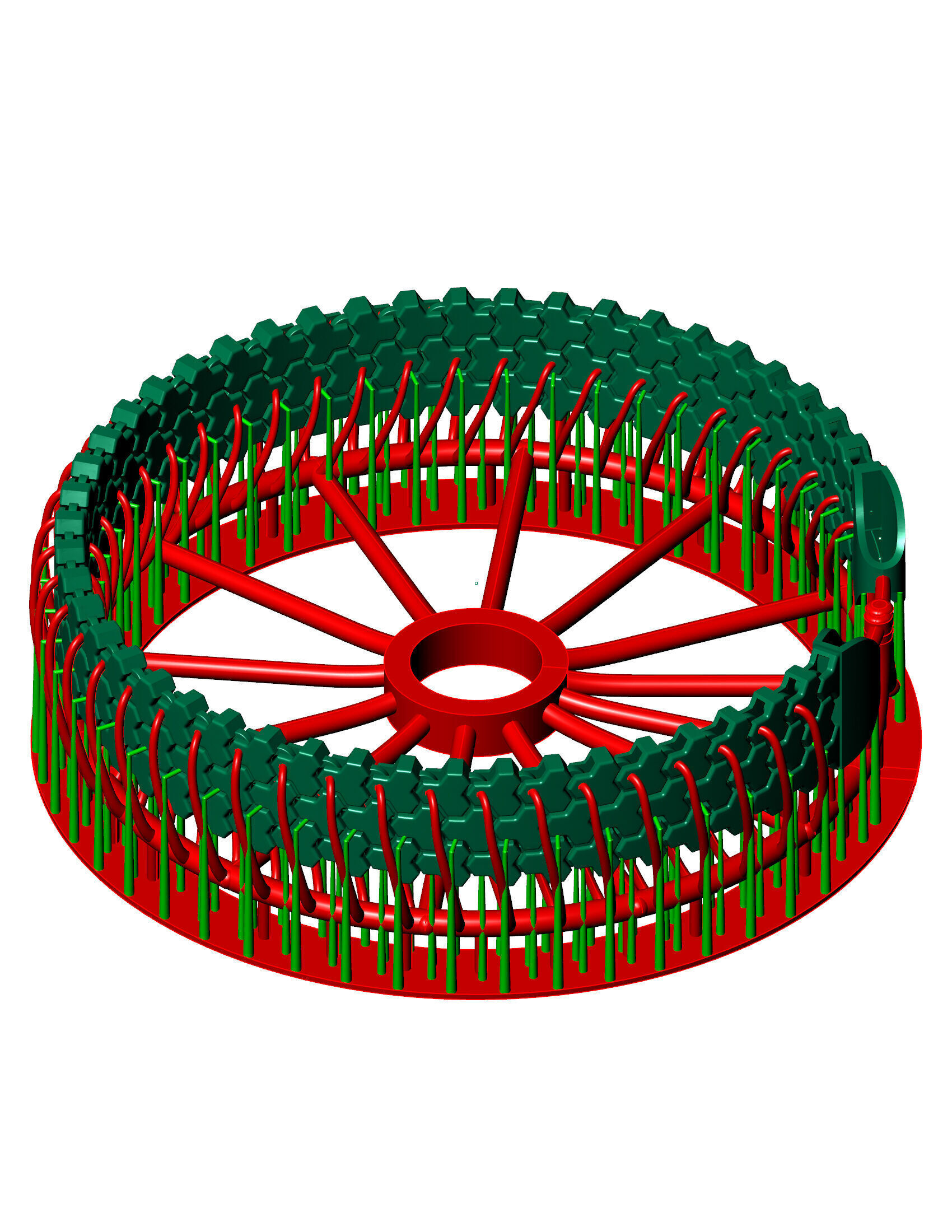 14 mm 3 Row Armor Spiral Full Bracelet ready to print  3D print model_3