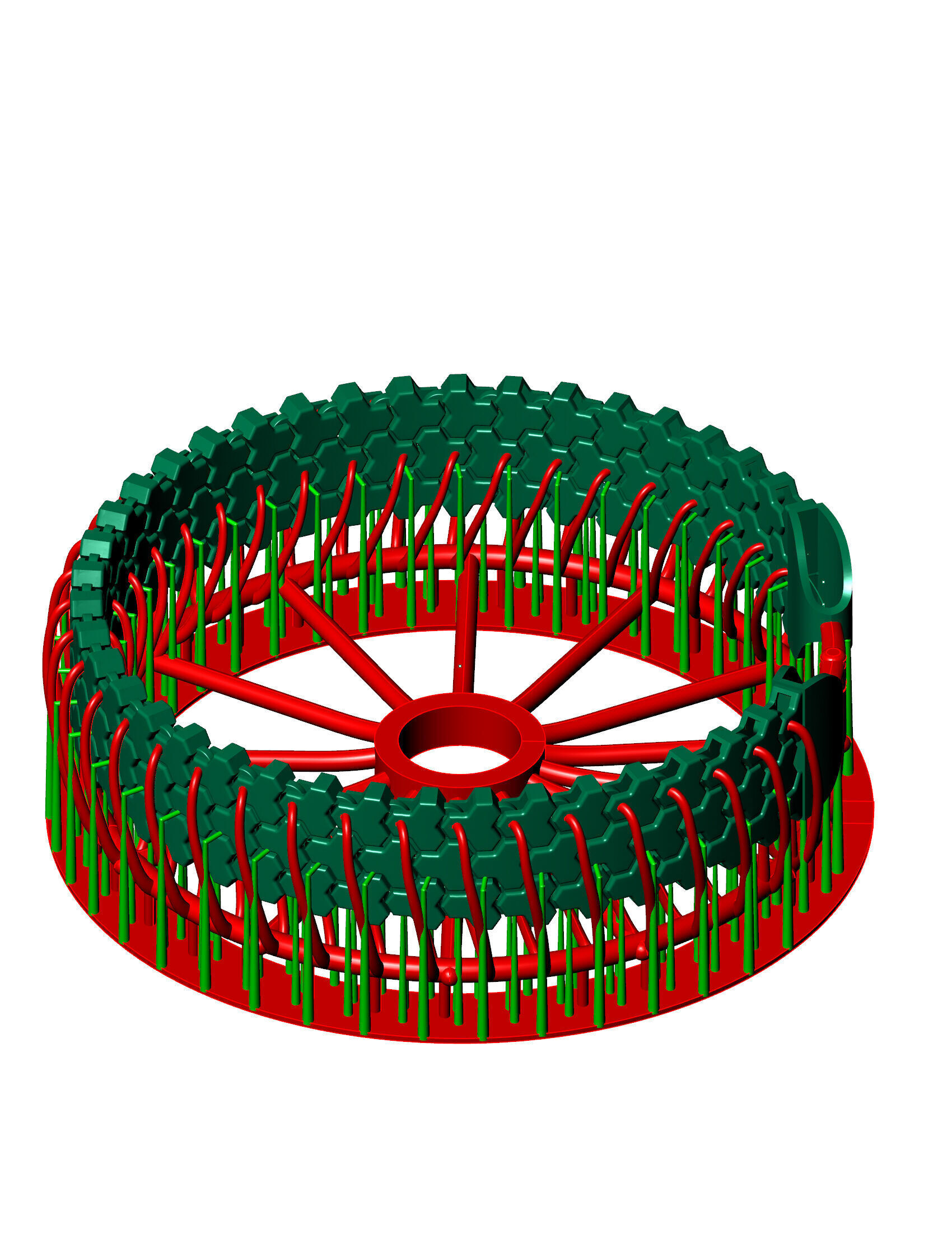14 mm 3 Row Armor Spiral Full Bracelet ready to print  3D print model_6